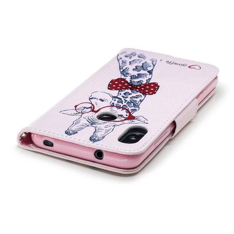 Pattern Printing Wallet Stand Leather Flip Cover for Xiaomi Mi A2 Lite / Redmi 6 Pro - Giraffe Wearing Glasses-7