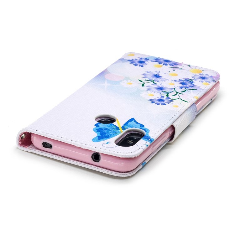 Pattern Printing Wallet Stand Leather Flip Casing for Xiaomi Mi A2 Lite / Redmi 6 Pro - Blue Butterfly-7