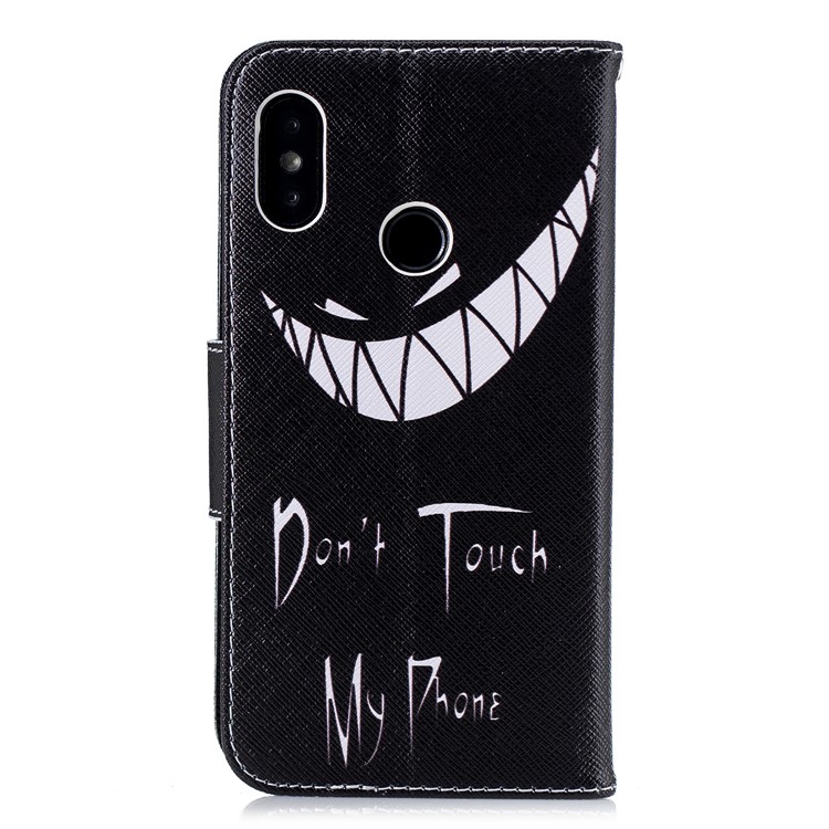 Pattern Printing Wallet Stand Leather Mobile Phone Shell for Xiaomi Mi A2 Lite / Redmi 6 Pro - Angry Face-3