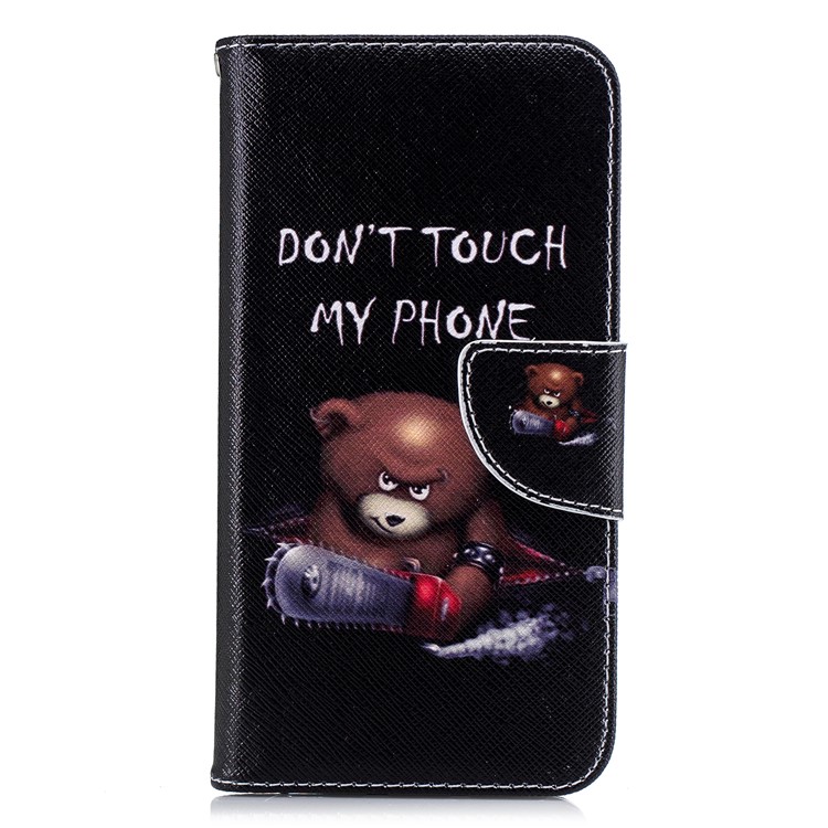 Pattern Printing Wallet Stand Leather Case Cover for Xiaomi Mi A2 Lite / Redmi 6 Pro - Bear with Saw-2
