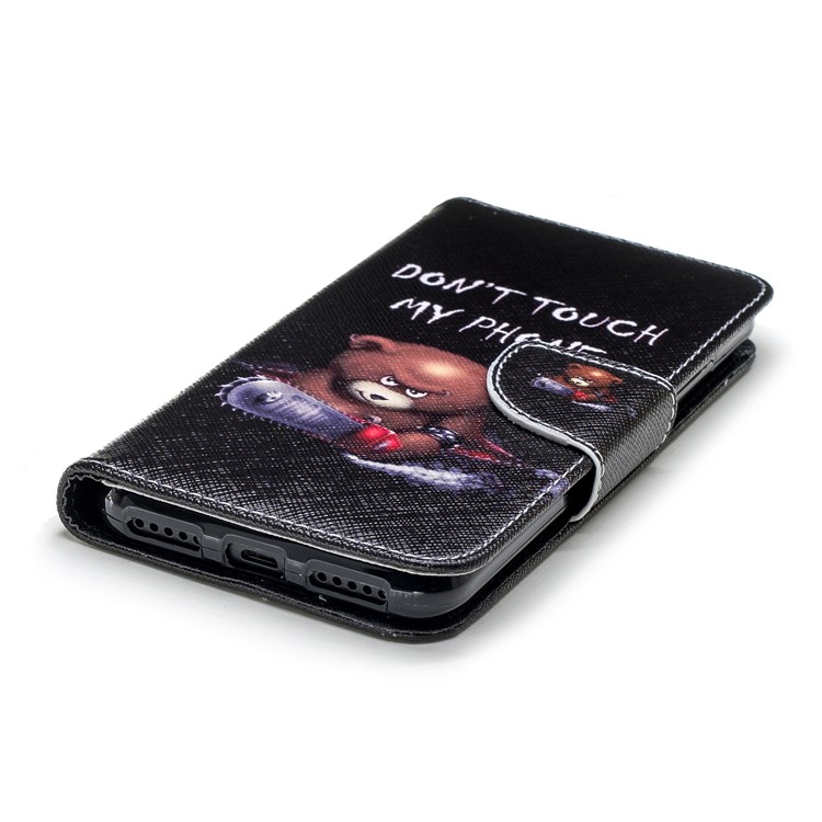 Pattern Printing Wallet Stand Leather Case Cover for Xiaomi Mi A2 Lite / Redmi 6 Pro - Bear with Saw-6