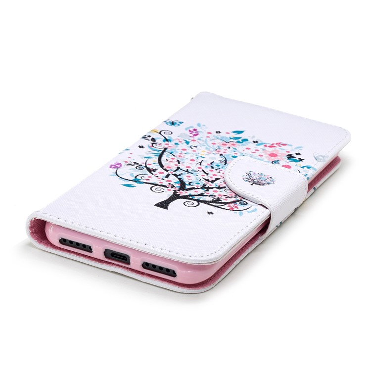 Pattern Printing Wallet Stand Leather Phone Accessory Cover for Xiaomi Mi A2 Lite / Redmi 6 Pro - Tree with Flower-6