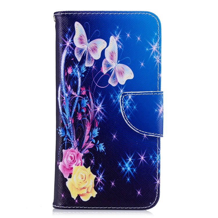 Pattern Printing Leather Wallet Stand Case Cover for Xiaomi Mi A2 Lite / Redmi 6 Pro - Crystal Butterfly-2