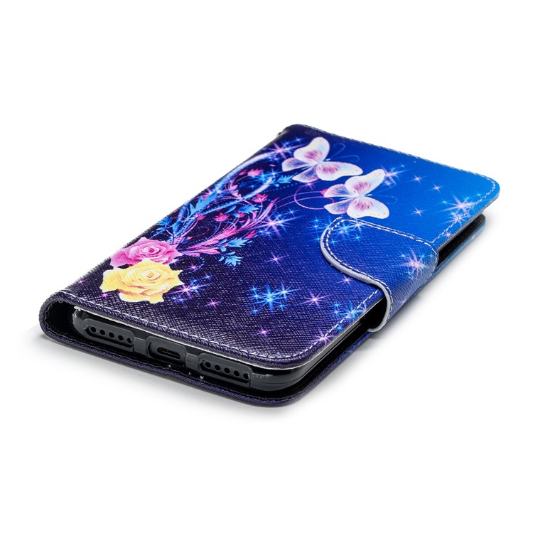 Pattern Printing Leather Wallet Stand Case Cover for Xiaomi Mi A2 Lite / Redmi 6 Pro - Crystal Butterfly-6