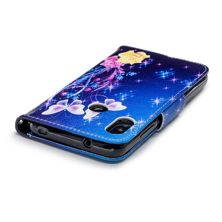 Pattern Printing Leather Wallet Stand Case Cover for Xiaomi Mi A2 Lite / Redmi 6 Pro - Crystal Butterfly-7