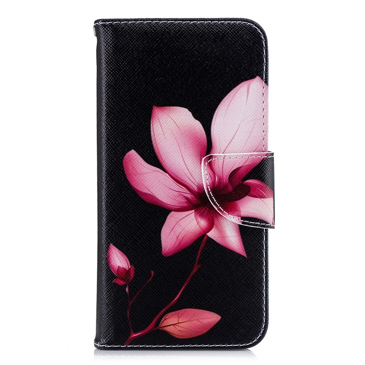 Pattern Printing Leather Wallet Stand Phone Case for Xiaomi Mi A2 Lite / Redmi 6 Pro - Pink Flower-2