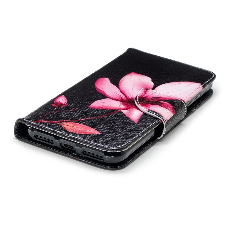 Pattern Printing Leather Wallet Stand Phone Case for Xiaomi Mi A2 Lite / Redmi 6 Pro - Pink Flower-6