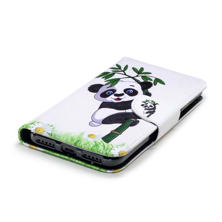 Patterned Wallet Stand Leather Mobile Cover for Xiaomi Mi A2 Lite / Redmi 6 Pro - Panda on Bamboo-6