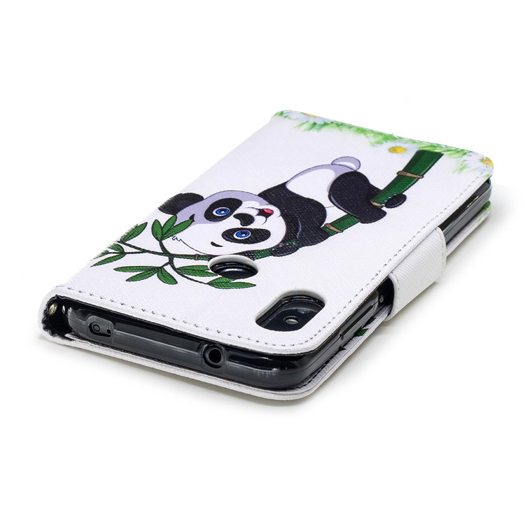 Patterned Wallet Stand Leather Mobile Cover for Xiaomi Mi A2 Lite / Redmi 6 Pro - Panda on Bamboo-7