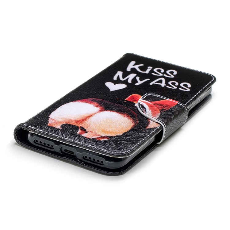Pattern Printing Leather Wallet Case Accessory for Xiaomi Mi A2 Lite / Redmi 6 Pro - Kiss My Ass-6