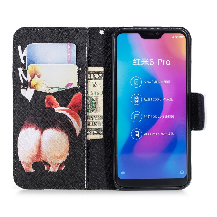 Pattern Printing Leather Wallet Case Accessory for Xiaomi Mi A2 Lite / Redmi 6 Pro - Kiss My Ass-8