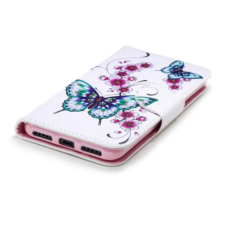 Pattern Printing Leather Wallet Phone Shell for Xiaomi Mi A2 Lite / Redmi 6 Pro - Butterfly and Flower-6