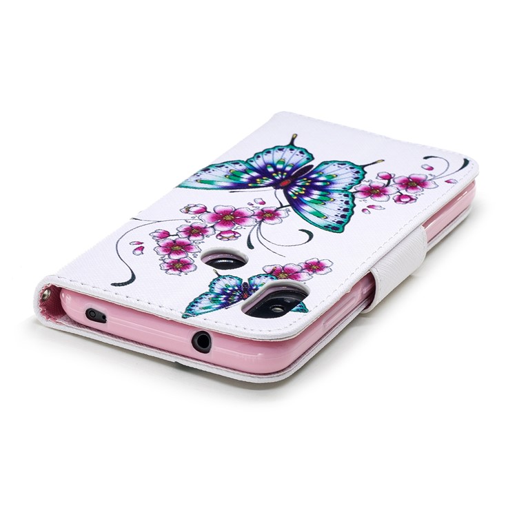 Pattern Printing Leather Wallet Phone Shell for Xiaomi Mi A2 Lite / Redmi 6 Pro - Butterfly and Flower-7