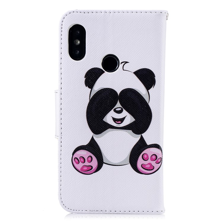 Pattern Printing Leather Wallet Protective Mobile Casing for Xiaomi Mi A2 Lite / Redmi 6 Pro - Cute Panda-3