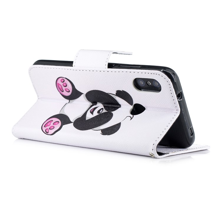 Pattern Printing Leather Wallet Protective Mobile Casing for Xiaomi Mi A2 Lite / Redmi 6 Pro - Cute Panda-4
