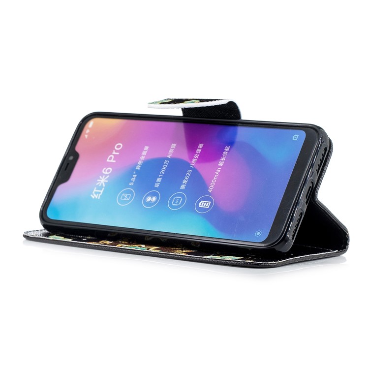 Pattern Printing Leather Wallet Phone Case for Xiaomi Mi A2 Lite / Redmi 6 Pro - Colorized Butterfly-5