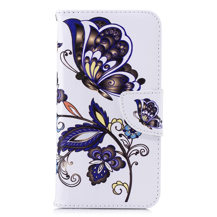 Pattern Printing Wallet Leather Stand Case for Xiaomi Mi A2 Lite / Redmi 6 Pro - Butterfly Pattern-2
