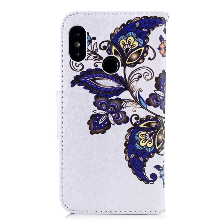 Pattern Printing Wallet Leather Stand Case for Xiaomi Mi A2 Lite / Redmi 6 Pro - Butterfly Pattern-3