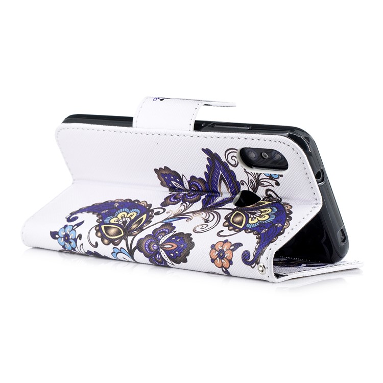 Pattern Printing Wallet Leather Stand Case for Xiaomi Mi A2 Lite / Redmi 6 Pro - Butterfly Pattern-4