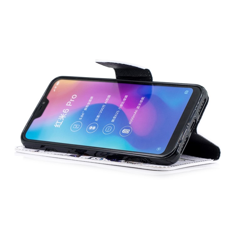 Pattern Printing Wallet Leather Stand Case for Xiaomi Mi A2 Lite / Redmi 6 Pro - Butterfly Pattern-5