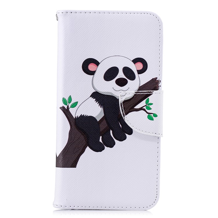 Pattern Printing Wallet Leather Stand Cover for Xiaomi Mi A2 Lite / Redmi 6 Pro - Panda Climbing Tree-2