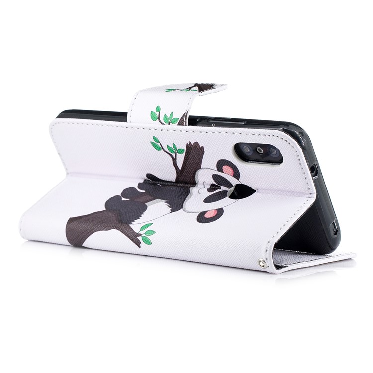 Pattern Printing Wallet Leather Stand Cover for Xiaomi Mi A2 Lite / Redmi 6 Pro - Panda Climbing Tree-4
