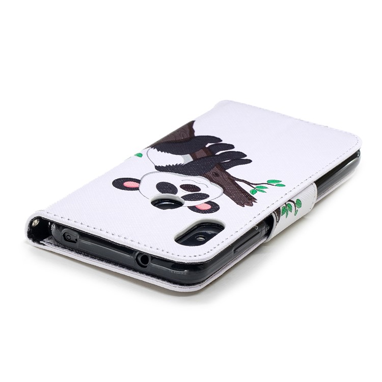 Pattern Printing Wallet Leather Stand Cover for Xiaomi Mi A2 Lite / Redmi 6 Pro - Panda Climbing Tree-7