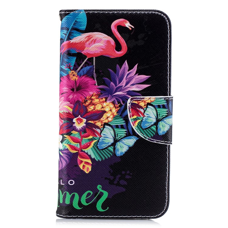Pattern Printing Mobile Phone Leather Wallet Case for Xiaomi Mi A2 Lite / Redmi 6 Pro - Crane and Flowers-2
