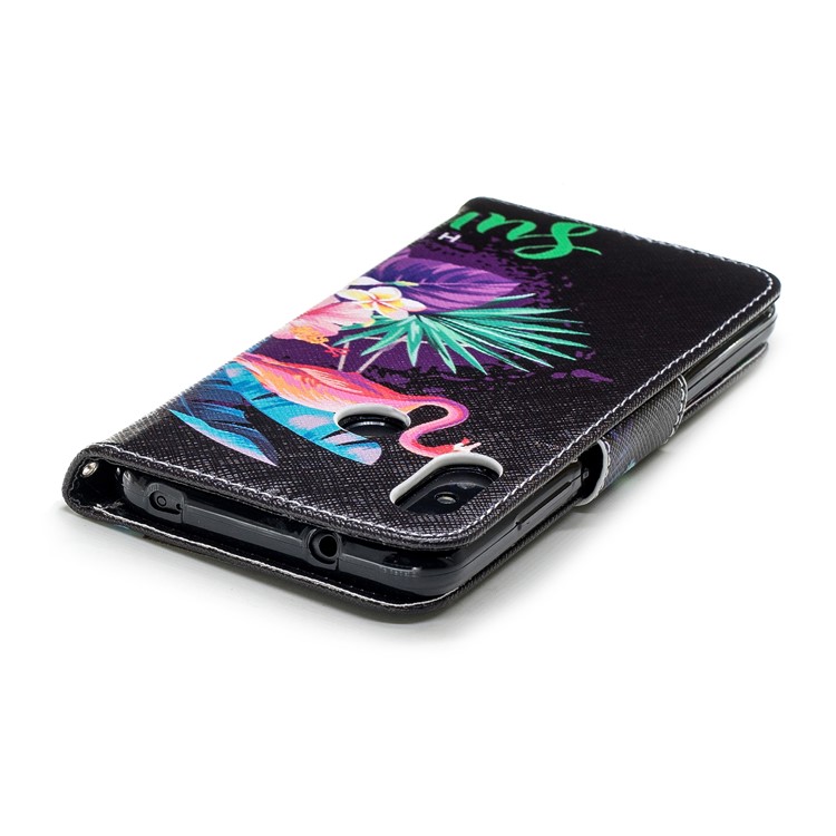 Pattern Printing Mobile Phone Leather Wallet Case for Xiaomi Mi A2 Lite / Redmi 6 Pro - Crane and Flowers-7