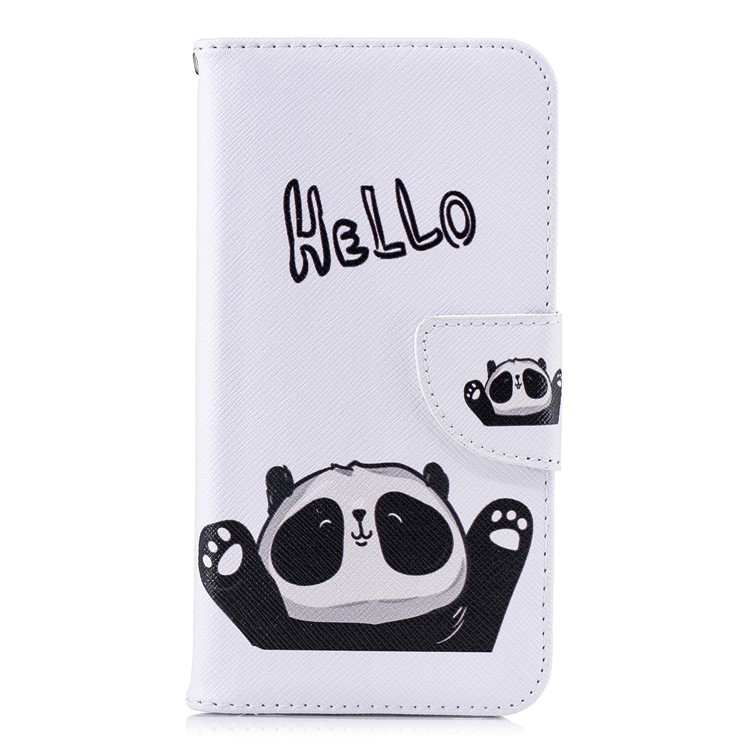 Pattern Printing Cell Phone Leather Wallet Case for Xiaomi Mi A2 Lite / Redmi 6 Pro - Cute Panda-2