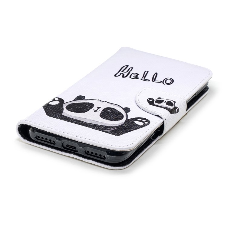 Pattern Printing Cell Phone Leather Wallet Case for Xiaomi Mi A2 Lite / Redmi 6 Pro - Cute Panda-6
