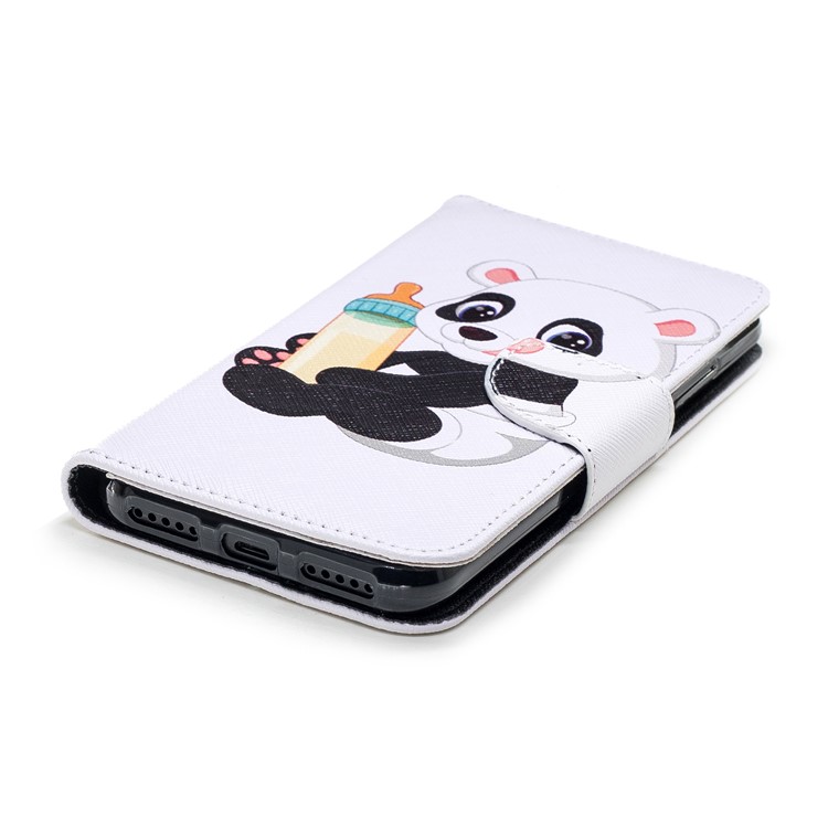 Pattern Printing Stand Leather Wallet Case for Xiaomi Mi A2 Lite / Redmi 6 Pro - Panda Holding a Bottle-6