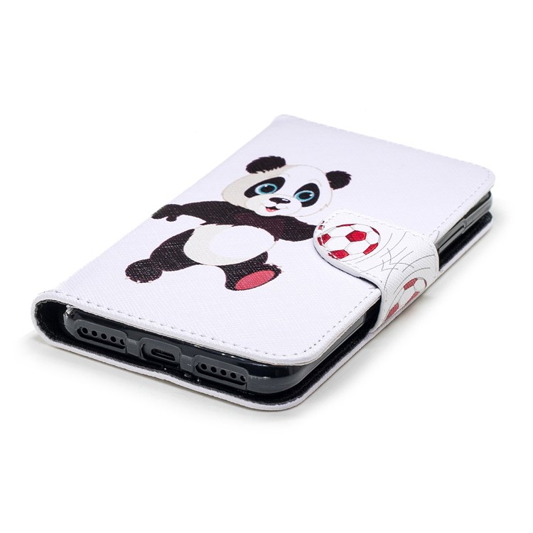 Pattern Printing Leather Wallet Case Phone Shell for Xiaomi Mi A2 Lite / Redmi 6 Pro - Panda Playing Football-6