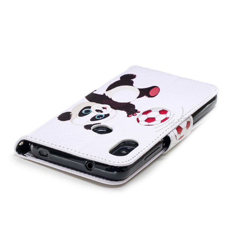 Pattern Printing Leather Wallet Case Phone Shell for Xiaomi Mi A2 Lite / Redmi 6 Pro - Panda Playing Football-7