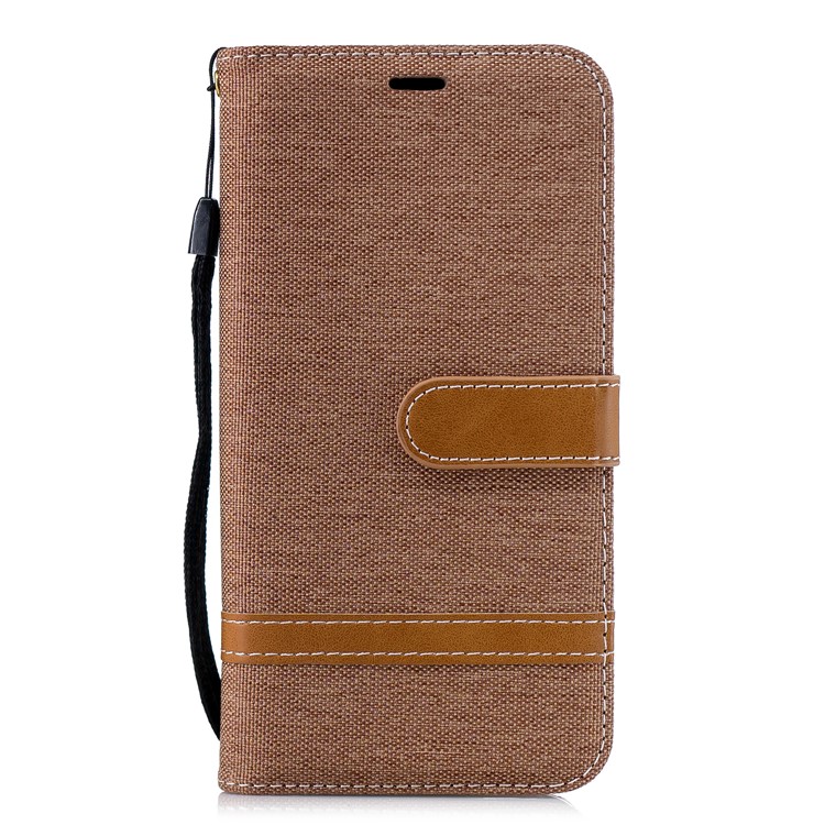 Assorted Color Jeans Cloth Leather Stand Case with Card Slots for Xiaomi Mi A2 Lite / Redmi 6 Pro - Khaki-2