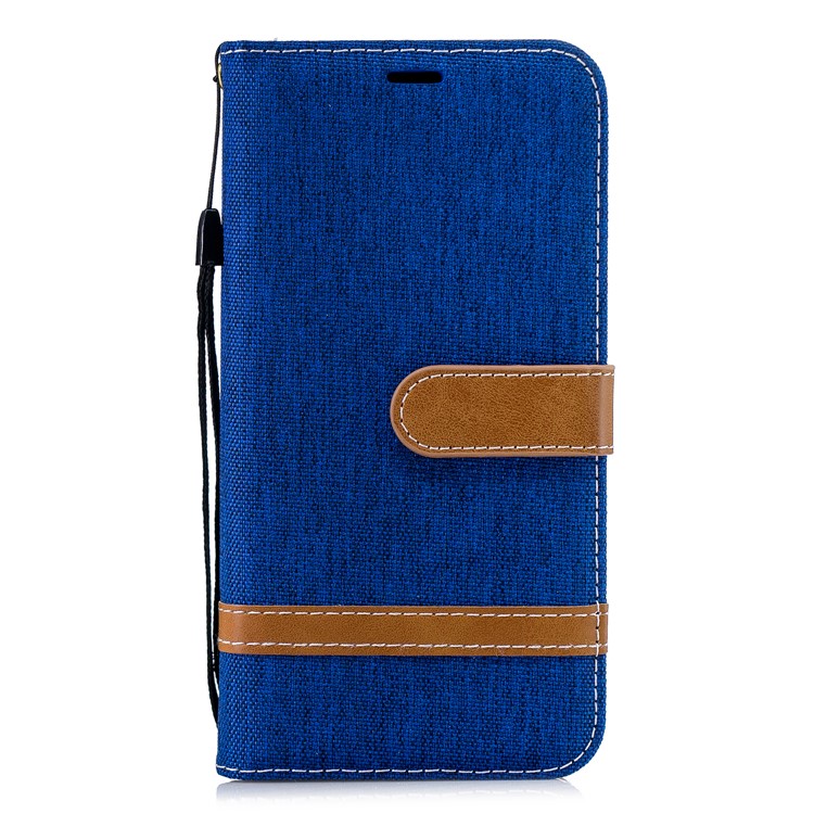 Assorted Color Jeans Cloth Leather Wallet Case for Xiaomi Mi A2 Lite / Redmi 6 Pro - Baby Blue-2