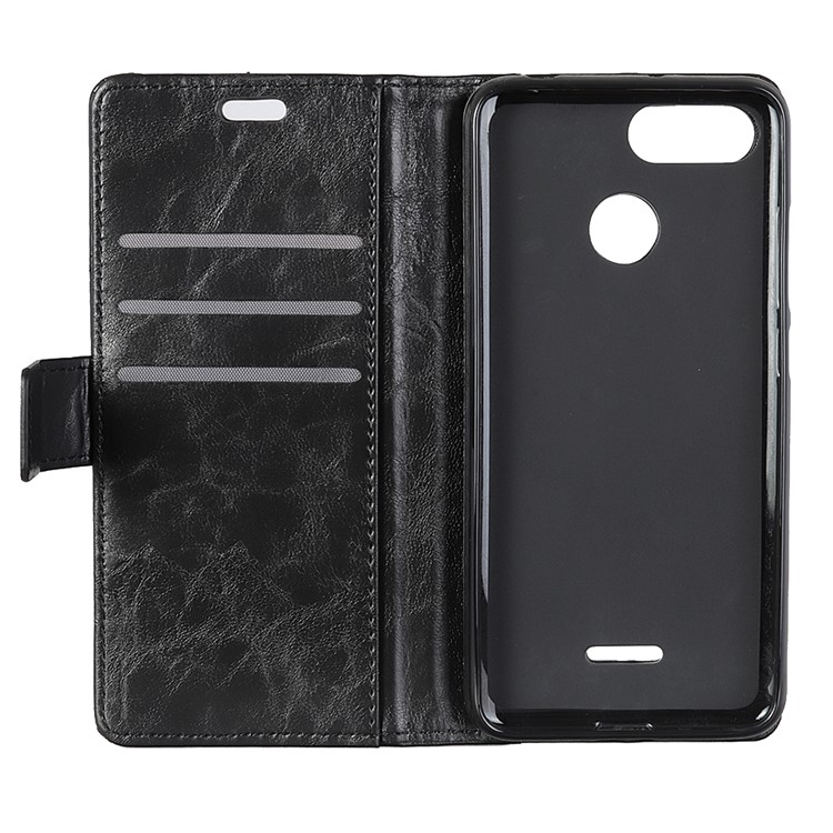 Flip Rivet Stand Wallet Magnetic Leather Mobile Phone Case for Xiaomi Redmi 6 - Black-9