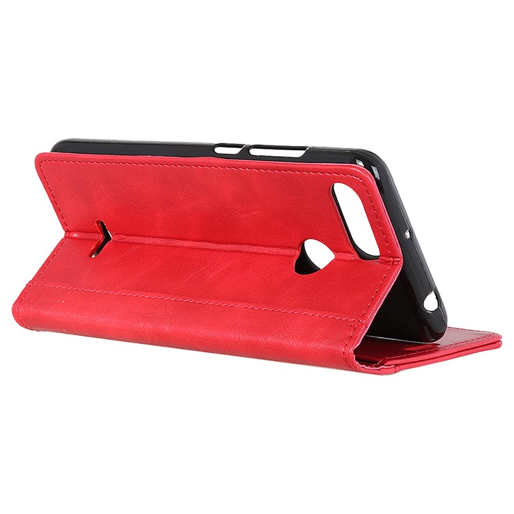 Flip Rivet Stand Wallet Magnetic Leather Mobile Phone Cover for Xiaomi Redmi 6 - Red-10