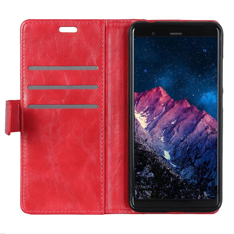 Flip Rivet Stand Wallet Magnetic Leather Mobile Phone Cover for Xiaomi Redmi 6 - Red-4