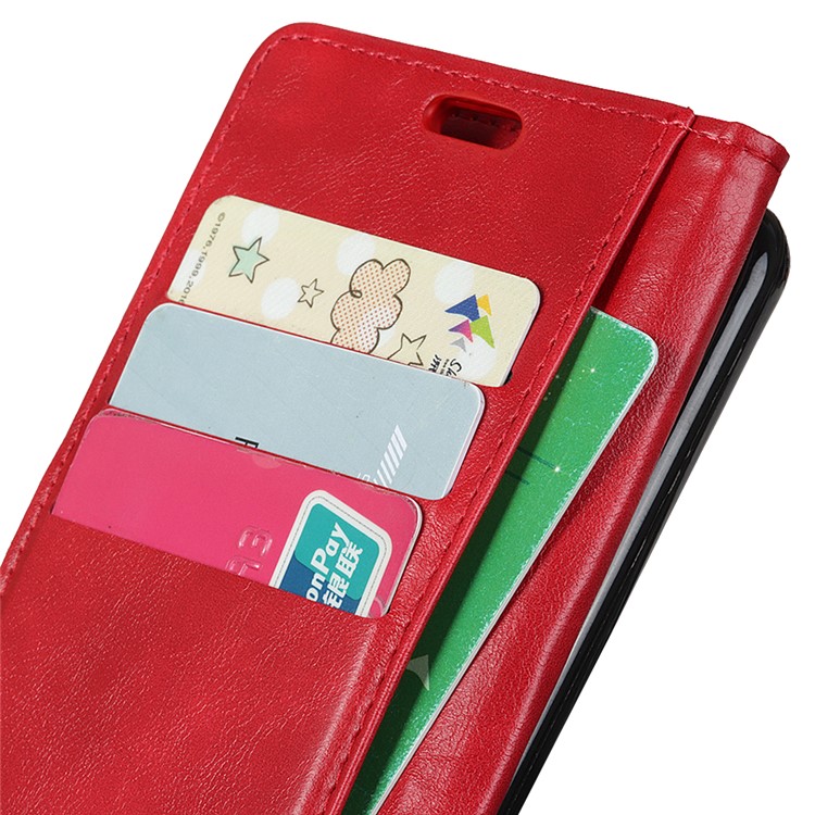 Flip Rivet Stand Wallet Magnetic Leather Mobile Phone Cover for Xiaomi Redmi 6 - Red-6