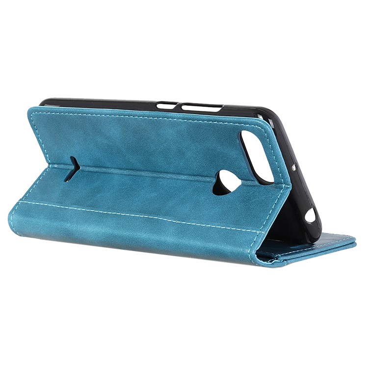 Flip Rivet Stand Wallet Magnetic Leather Mobile Phone Shell for Xiaomi Redmi 6 - Blue-10