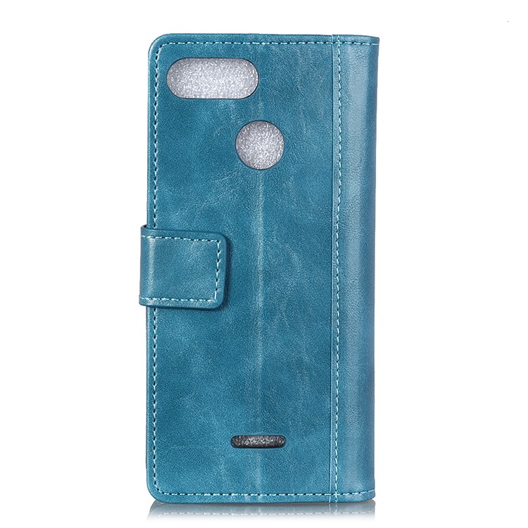 Flip Rivet Stand Wallet Magnetic Leather Mobile Phone Shell for Xiaomi Redmi 6 - Blue-8