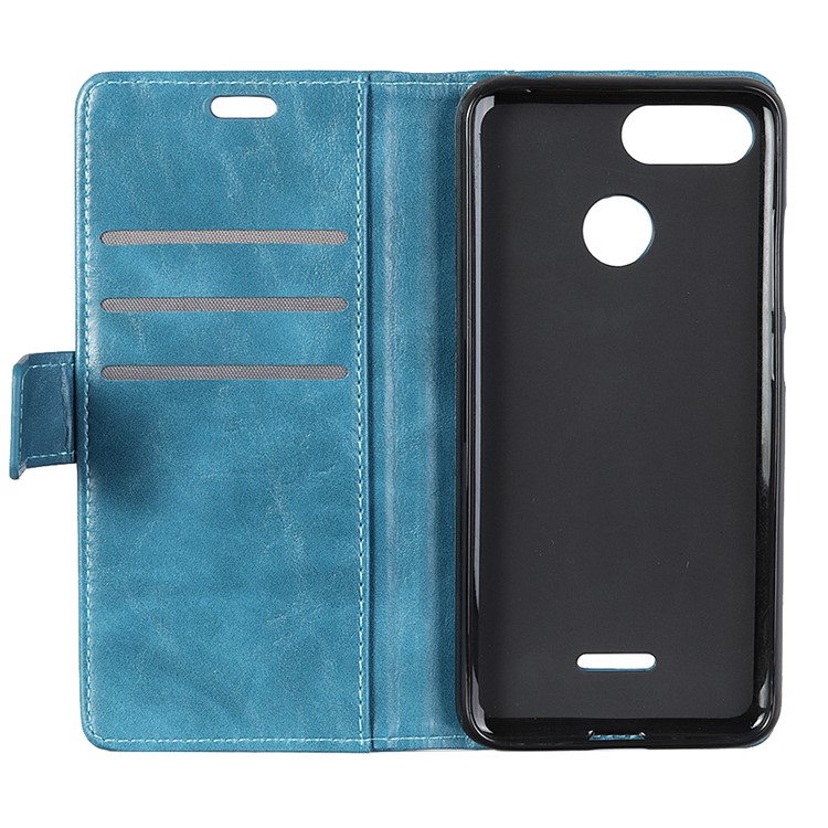 Flip Rivet Stand Wallet Magnetic Leather Mobile Phone Shell for Xiaomi Redmi 6 - Blue-9