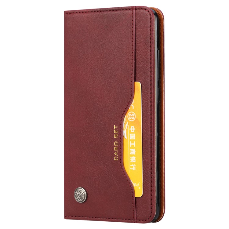 PU Leather Auto-absorbed Stand Wallet Phone Shell for Xiaomi Redmi 6 Pro / Mi A2 Lite - Wine Red-3