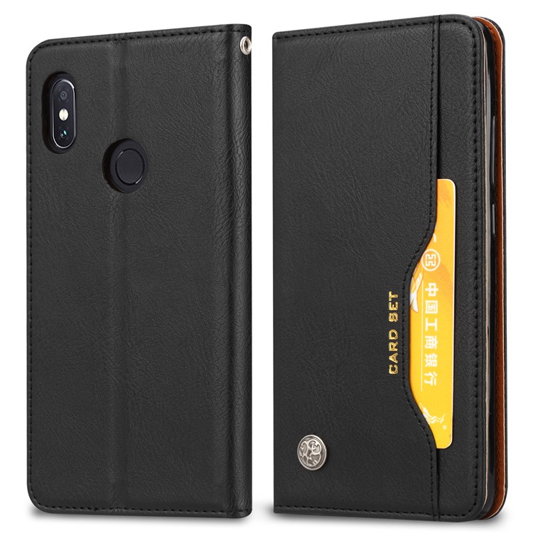 PU Leather Auto-absorbed Stand Wallet Phone Case for Xiaomi Mi Max 3 - Black-2