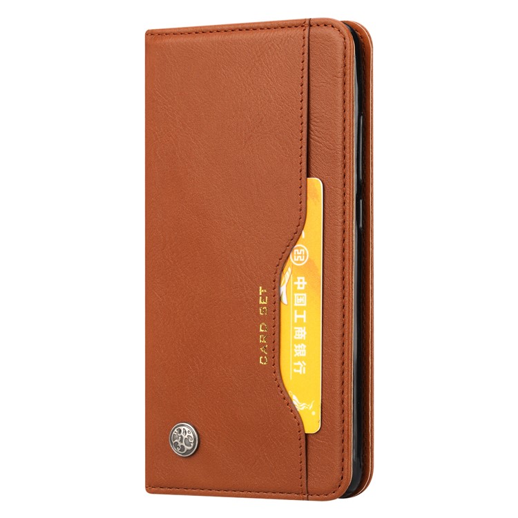 PU Leather Auto-absorbed Stand Wallet Protective Casing for Xiaomi Mi Max 3 - Brown-3
