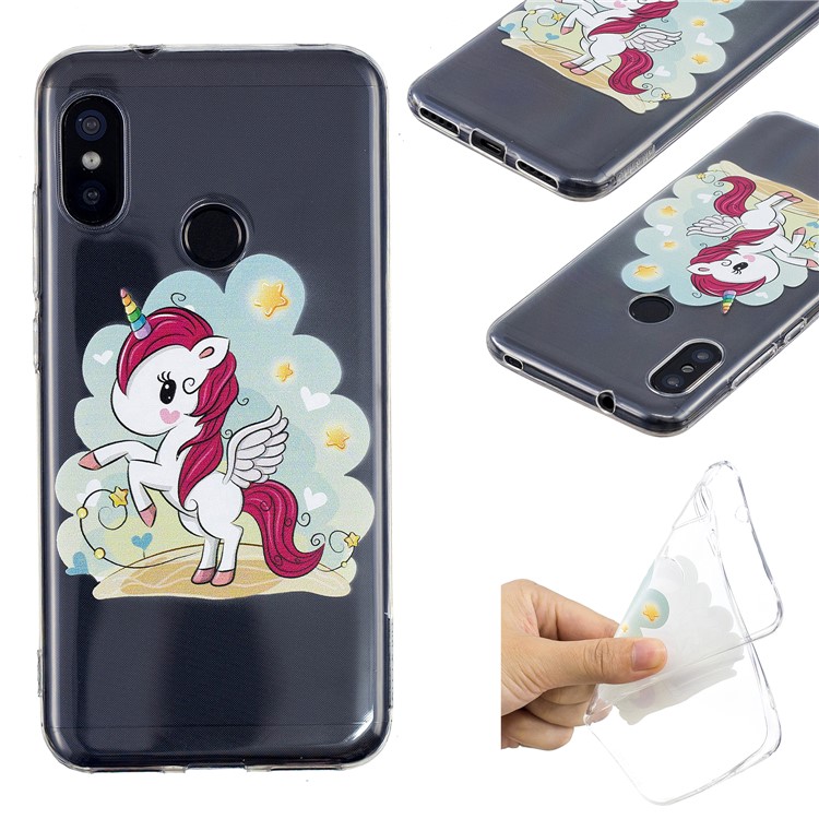 Pattern Printing TPU Case for Xiaomi Mi A2 Lite / Redmi 6 Pro - Unicorn Pattern-1