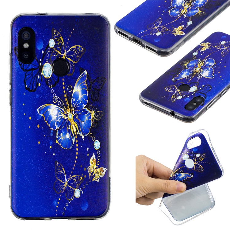 Pattern Printing TPU Back Case for Xiaomi Mi A2 Lite / Redmi 6 Pro - Butterfly Pattern-1