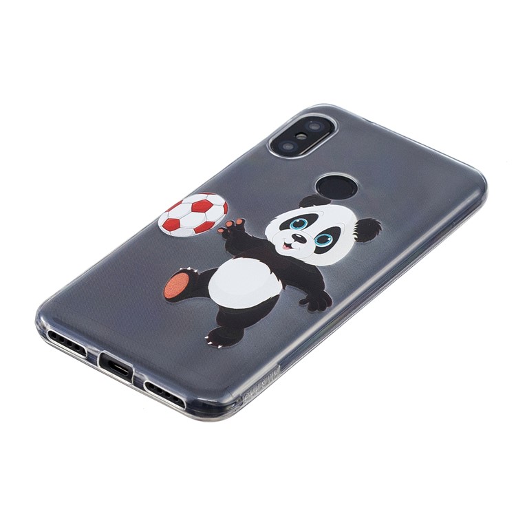 Pattern Printing TPU Cover Case for Xiaomi Mi A2 Lite / Redmi 6 Pro - Panda Playing Football-3