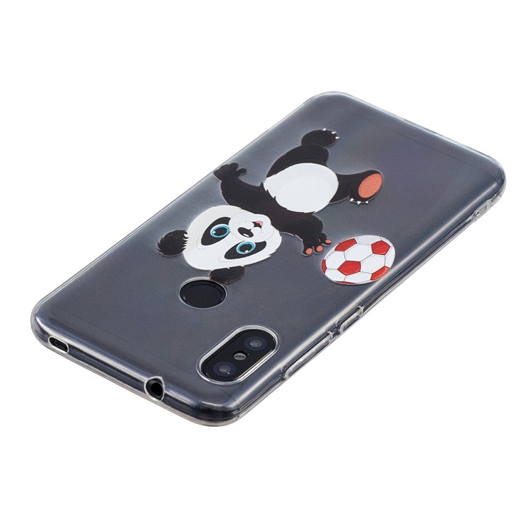 Pattern Printing TPU Cover Case for Xiaomi Mi A2 Lite / Redmi 6 Pro - Panda Playing Football-4